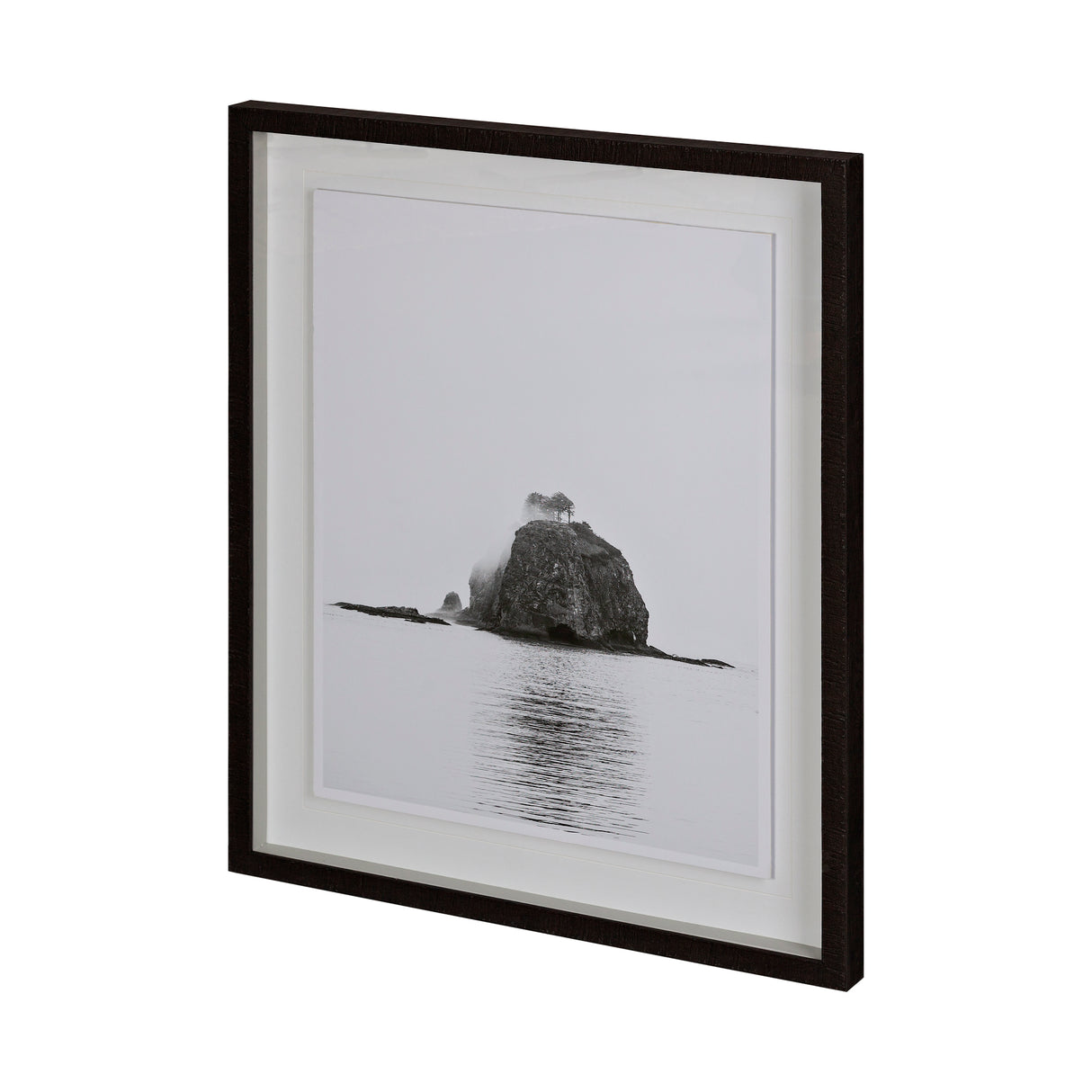 Pacific Ocean Foggy Island by Goldie, Kyle a Framed Photo Art Print Matted under Glass from Mercana - Luna Furniture