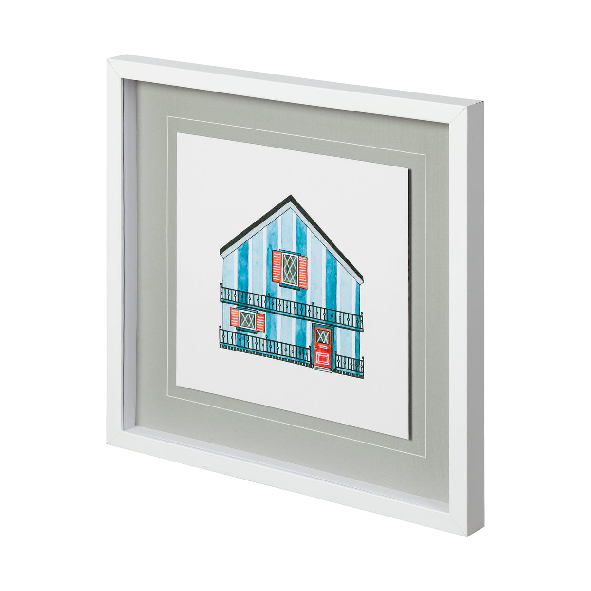 Petit Mansion II by Jones a Hand Embellished Textured Framed Art Print Matted under Glass from Mercana - Luna Furniture