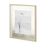 Beach Egret by Wink Gaines a Hand Embellished Textured Framed Art Photograph Matted under Glass from Mercana - Luna Furniture