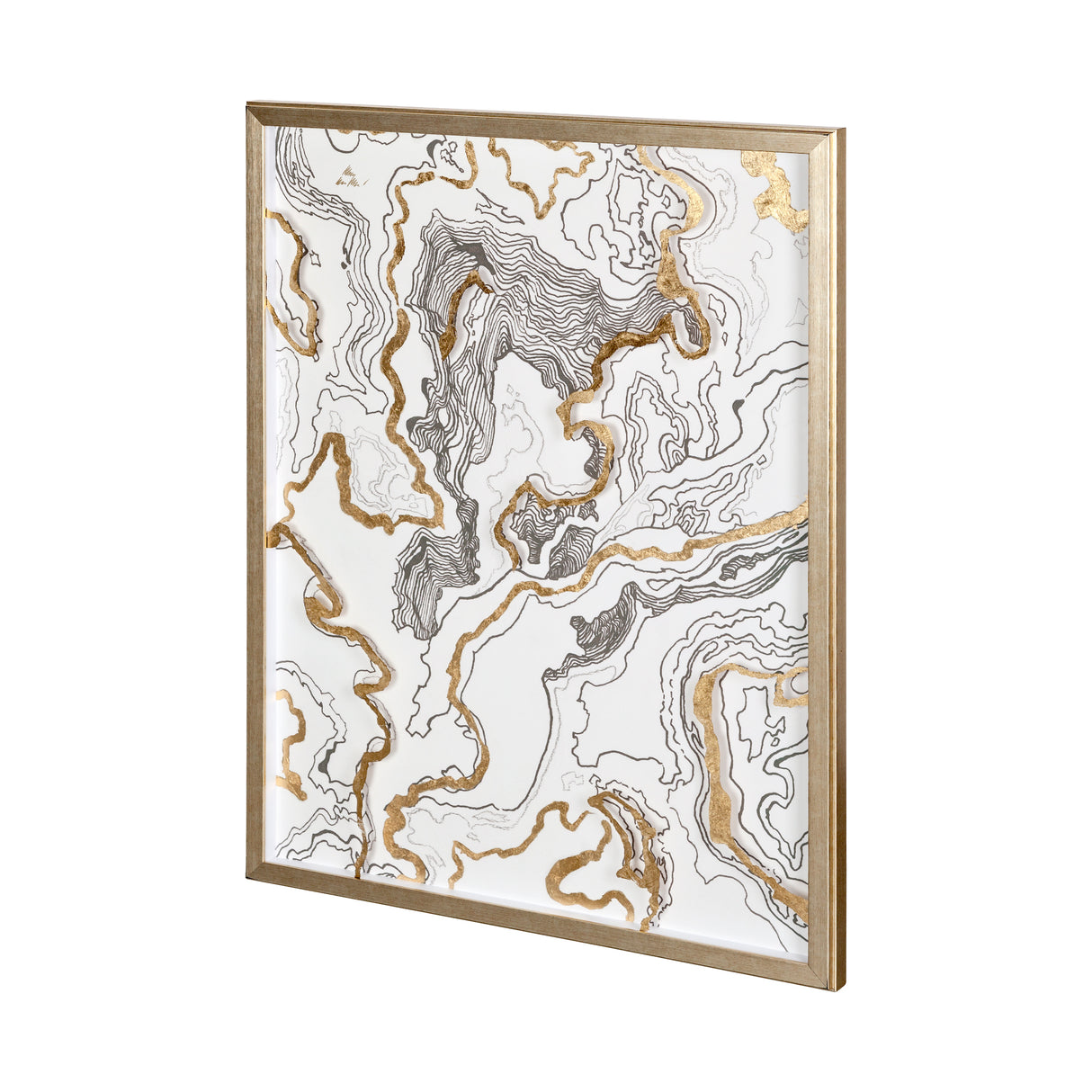 Wooden Wave I by Mercana Studio a Hand Embellished Textured Framed Art Print Matted under Glass from Mercana - Luna Furniture
