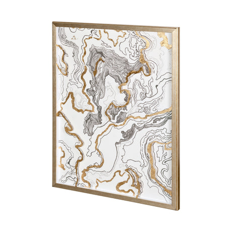 Wooden Wave I by Mercana Studio a Hand Embellished Textured Framed Art Print Matted under Glass from Mercana - Luna Furniture