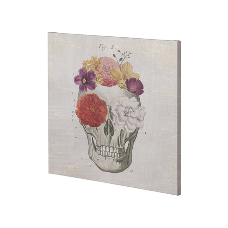 Floral Skull I by Mercana Studio a Hand Embellished Textured Canvas from Mercana - Luna Furniture
