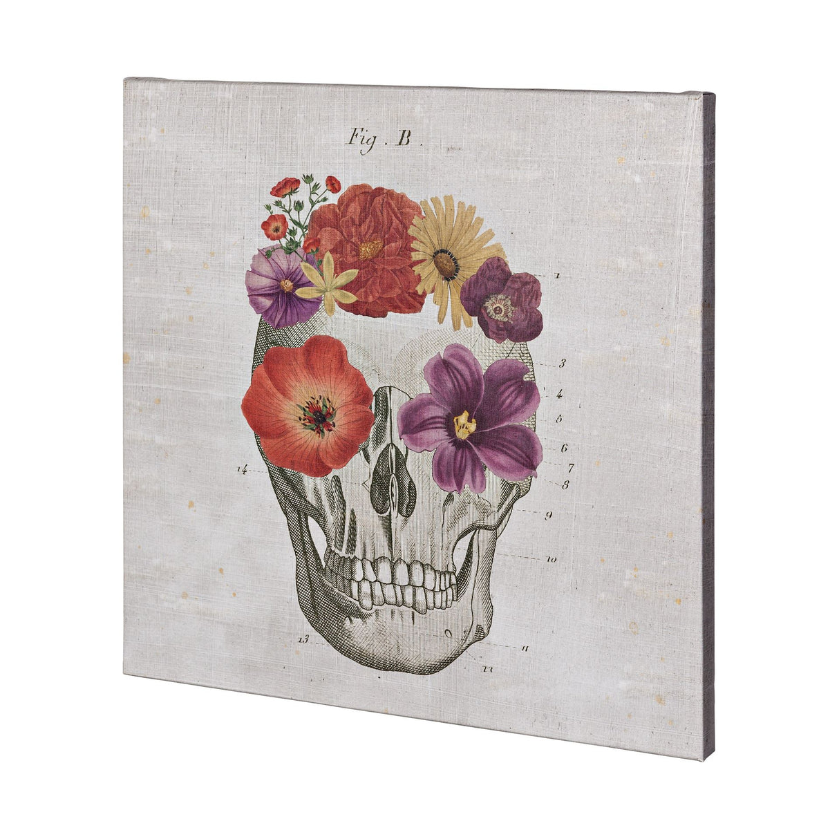 Floral Skull II by Mercana Studio a Hand Embellished Textured Canvas from Mercana - Luna Furniture