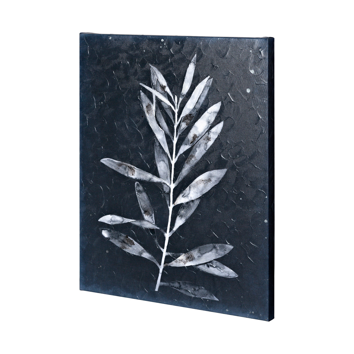 Midnight Leaves I by Megan Meagher a Hand Embellished Textured Canvas from Mercana - Luna Furniture