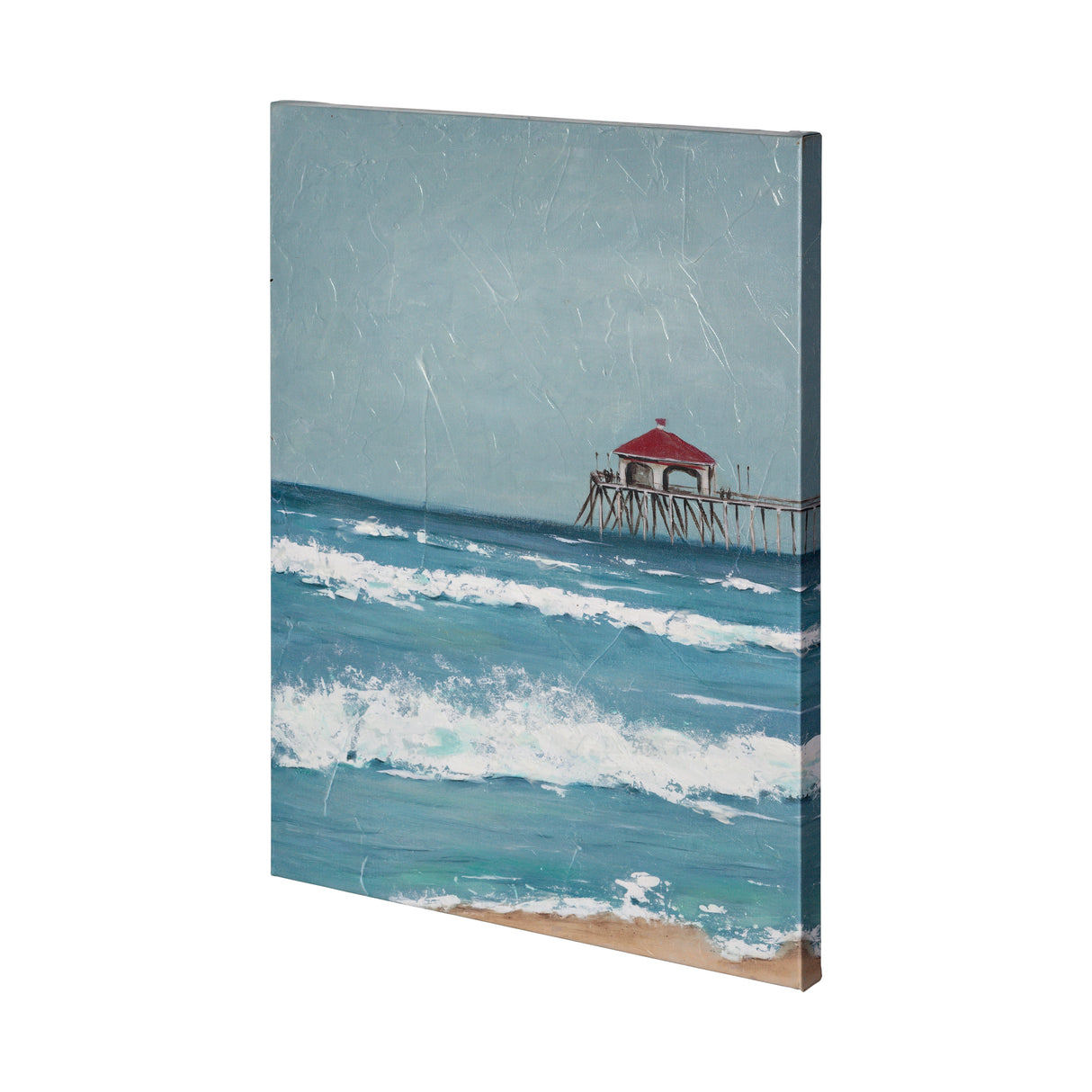 Fishing Pier I by Jade Reynolds a Hand Embellished Textured Canvas from Mercana - Luna Furniture