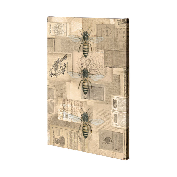 Academic Bee Illustration by Mercana Studio a Hand Embellished Textured Canvas