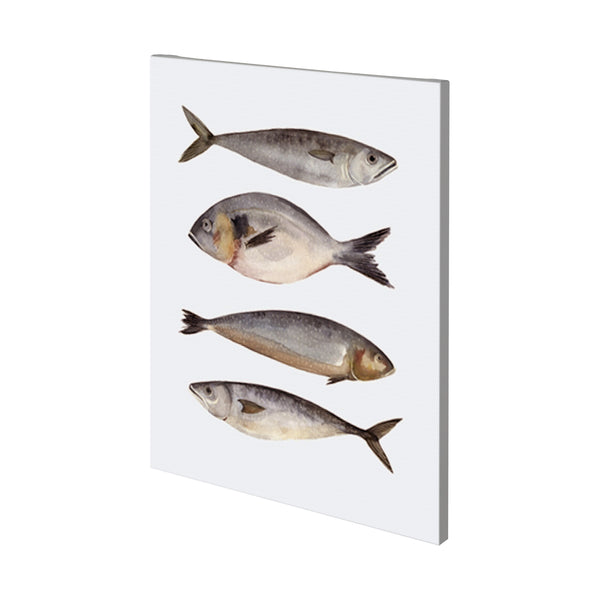 Four Fish II by Emma Scarvey a Hand Embellished Textured Canvas
