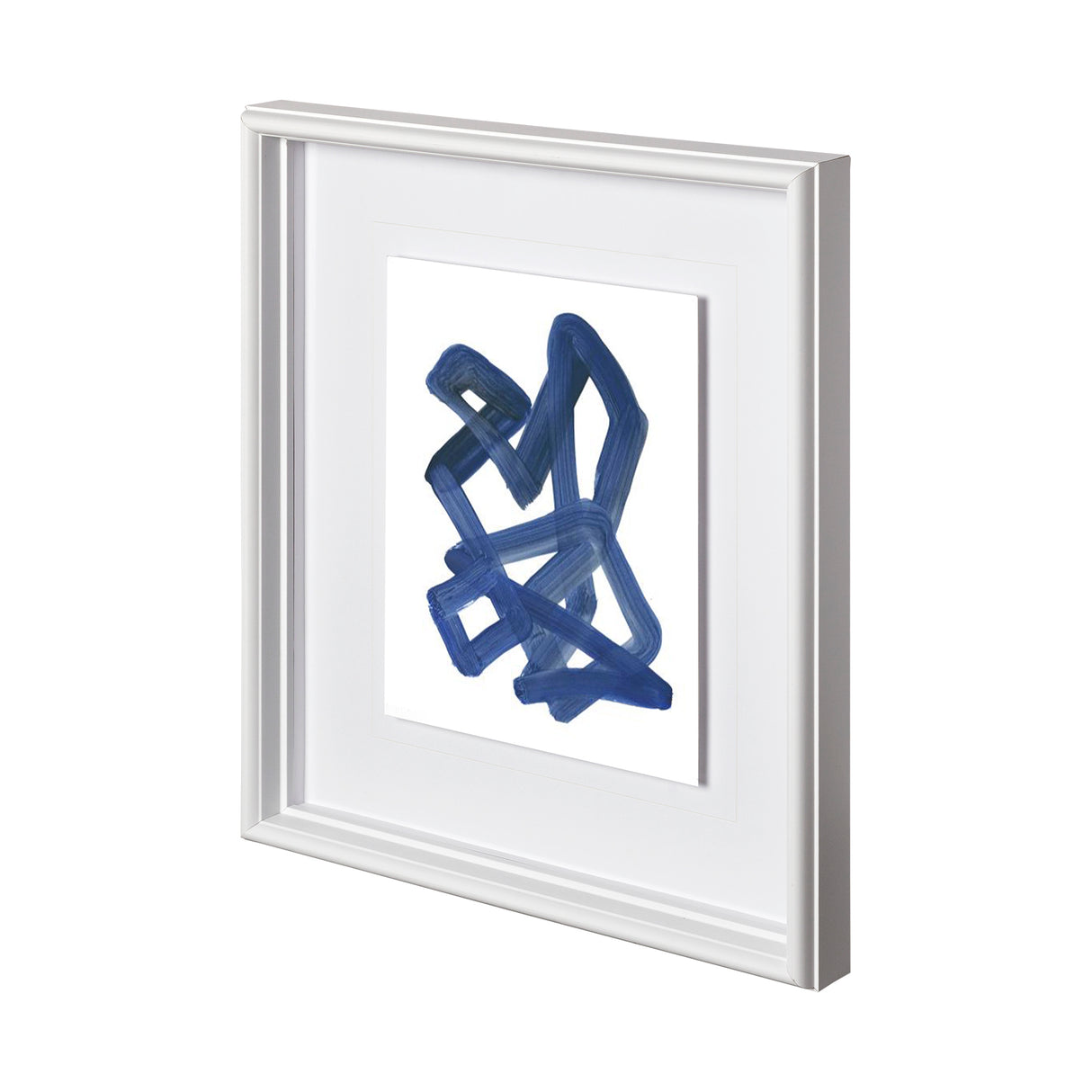Continuous Blue 1 by Lora Gold a Hand Embellished Textured Framed Art Print Matted under Glass from Mercana - Luna Furniture