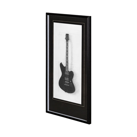 Guitar II by Mercana Studio a Hand Embellished Textured Framed Art Print Matted under Glass from Mercana - Luna Furniture