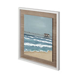 Fishing Pier II by Jade Reynolds a Hand Embellished Textured Framed Art Print Matted under Glass from Mercana - Luna Furniture