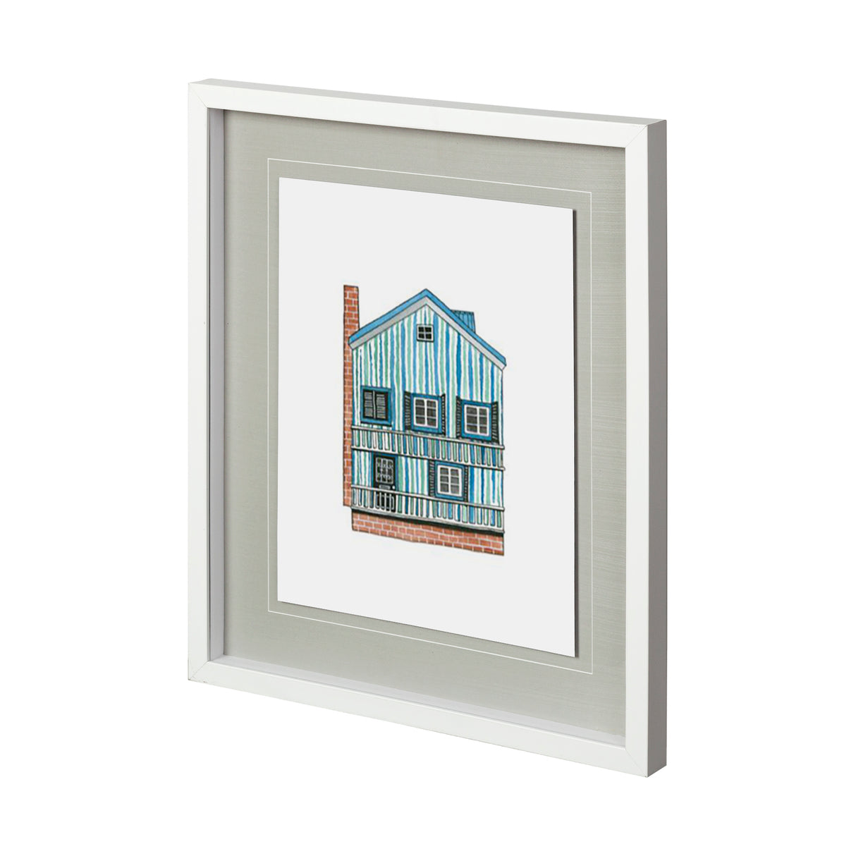Petit Mansion V by Jones a Hand Embellished Textured Framed Art Print Matted under Glass from Mercana - Luna Furniture