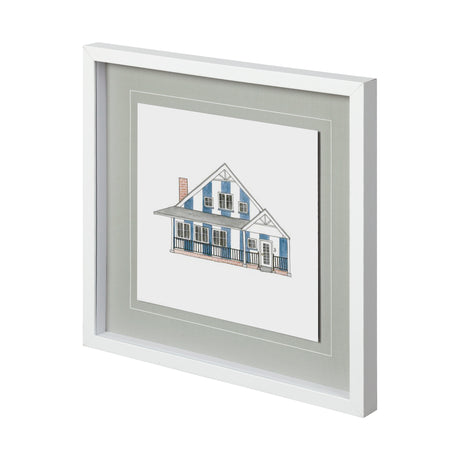 Petit Mansion IV by Jones a Hand Embellished Textured Framed Art Print Matted under Glass from Mercana - Luna Furniture