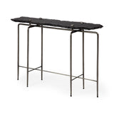 Pinera III 49L x 17W Black Slate W/Iron Base Console Table from Mercana - Luna Furniture