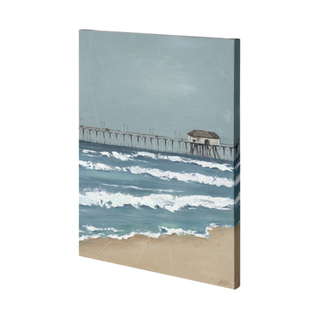 Fishing Pier II by Jade Reynolds a Hand Embellished Textured Canvas from Mercana - Luna Furniture