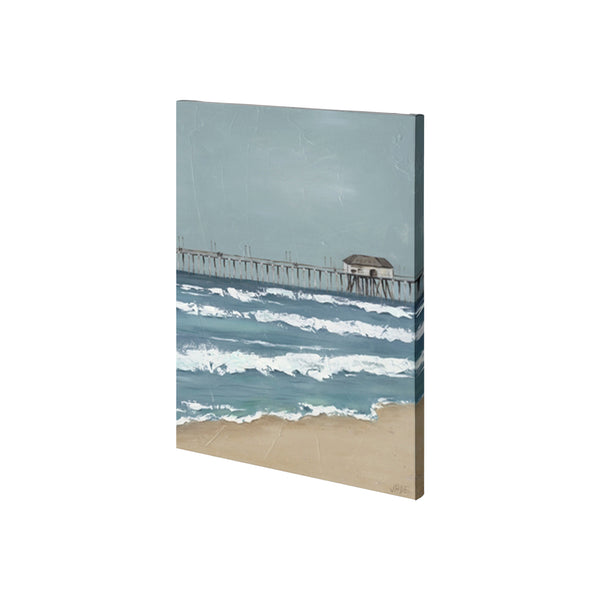 Fishing Pier II by Jade Reynolds a Hand Embellished Textured Canvas