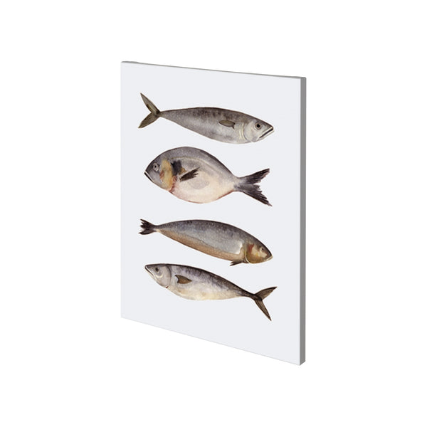 Four Fish II by Emma Scarvey a Hand Embellished Textured Canvas