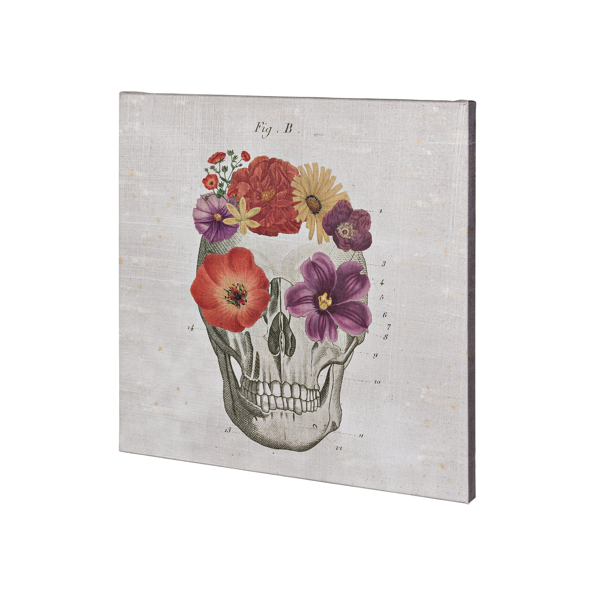 Floral Skull II by Mercana Studio a Hand Embellished Textured Canvas from Mercana - Luna Furniture