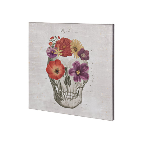 Floral Skull II by Mercana Studio a Hand Embellished Textured Canvas from Mercana - Luna Furniture
