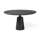 Maxwell 54" Brown Solid Wood Top Brown Metal/Wood Base Dining Table from Mercana - Luna Furniture