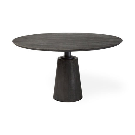 Maxwell 54" Brown Solid Wood Top Brown Metal/Wood Base Dining Table from Mercana - Luna Furniture