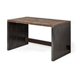 Orwell 52L x 28W Brown Wood Top Metal Cladded Frame Office Desk from Mercana - Luna Furniture