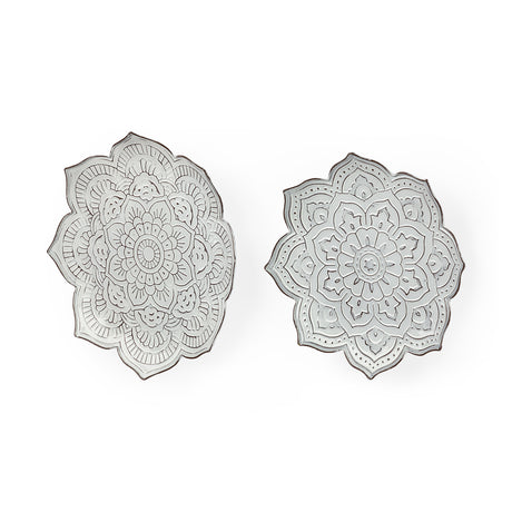 Miranda Set of 2 Stamped Metal Lotus Flower Wall Decor from Mercana - Luna Furniture