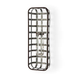 Margaret Wall Mounted Basket w Glass Bottle for Botanicals or Floral from Mercana - Luna Furniture