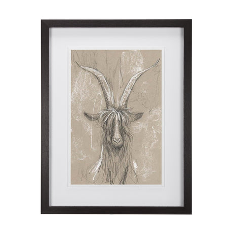 Sketch of Animal V (Goat) by Mercana Studio Hand Embellished Framed Art Print Matted under Glass from Mercana - Luna Furniture