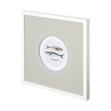 Three Fish I by Emma Scarvey a Hand Embellished Textured Framed Art Print Matted under Glass from Mercana - Luna Furniture