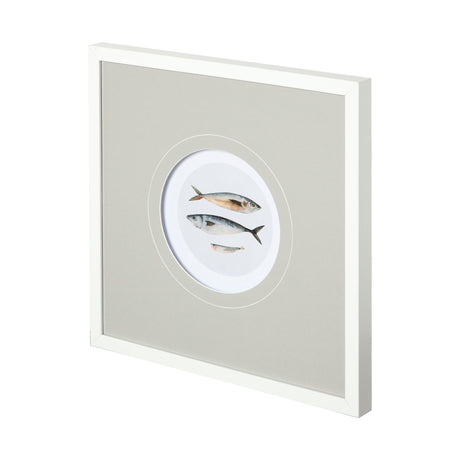 Three Fish I by Emma Scarvey a Hand Embellished Textured Framed Art Print Matted under Glass from Mercana - Luna Furniture