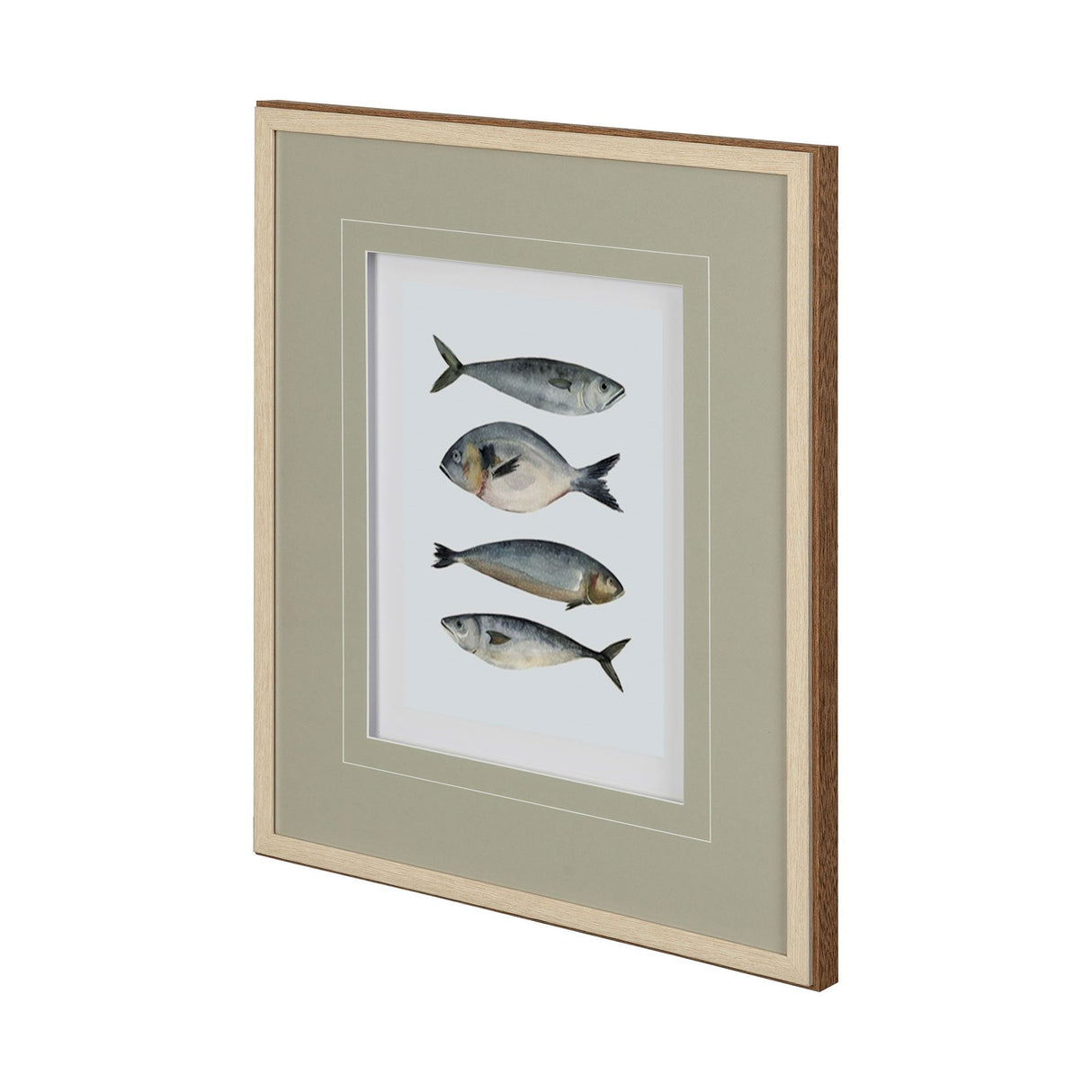 Four Fish II by Emma Scarvey a Hand Embellished Textured Framed Art Print Matted under Glass from Mercana - Luna Furniture