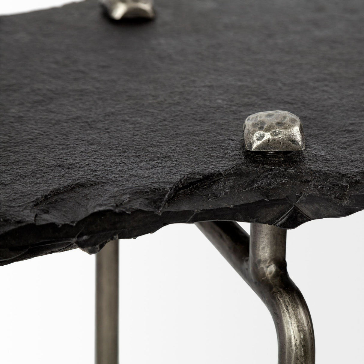 Pinera III 49L x 17W Black Slate W/Iron Base Console Table from Mercana - Luna Furniture