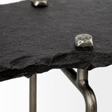 Pinera III 49L x 17W Black Slate W/Iron Base Console Table from Mercana - Luna Furniture