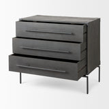 Ward 34L x 18W Brown Wood and Iron 3 Drawer Accent Cabinet from Mercana - Luna Furniture