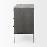 Ward 34L x 18W Brown Wood and Iron 3 Drawer Accent Cabinet from Mercana - Luna Furniture