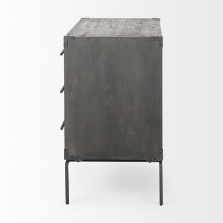 Ward 34L x 18W Brown Wood and Iron 3 Drawer Accent Cabinet from Mercana - Luna Furniture