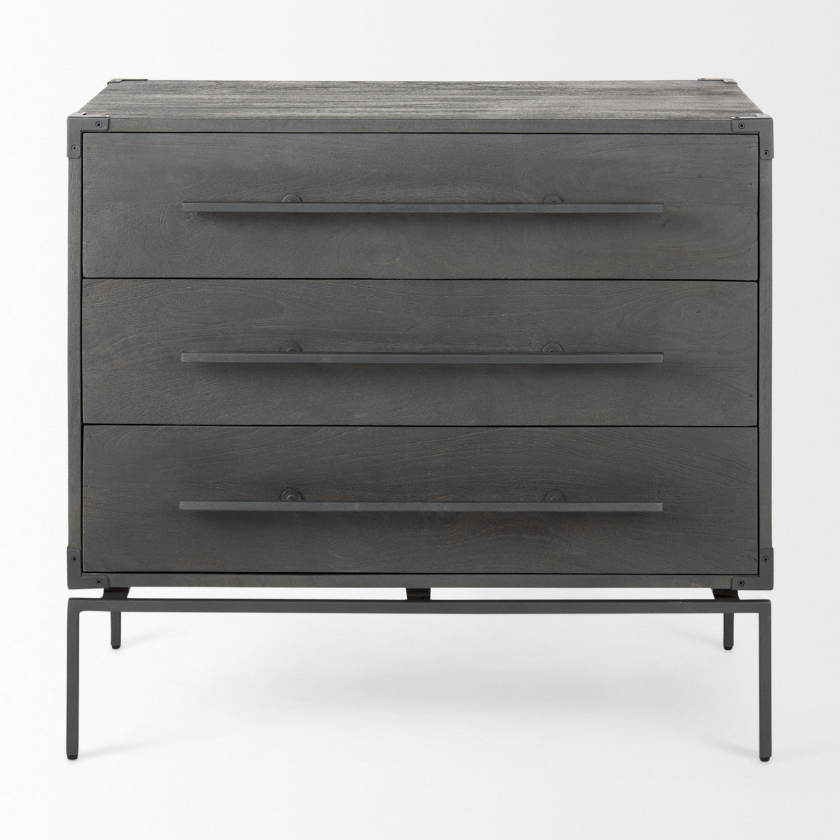 Ward 34L x 18W Brown Wood and Iron 3 Drawer Accent Cabinet from Mercana - Luna Furniture