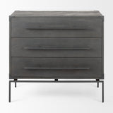 Ward 34L x 18W Brown Wood and Iron 3 Drawer Accent Cabinet from Mercana - Luna Furniture
