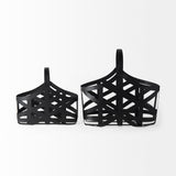 Tyrell (Set of 2) 23L x 11W; 18L x 8W Black Iron Metal Baskets from Mercana - Luna Furniture
