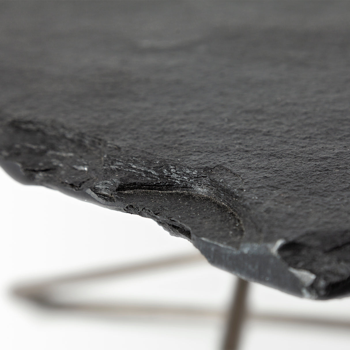 Pinera 37"x33" Black Slate With Iron Base Coffee Table from Mercana - Luna Furniture