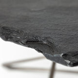 Pinera 37"x33" Black Slate With Iron Base Coffee Table from Mercana - Luna Furniture