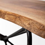 Papillion III 66x18 Natural Solid Wood and Iron Dining Bench from Mercana - Luna Furniture