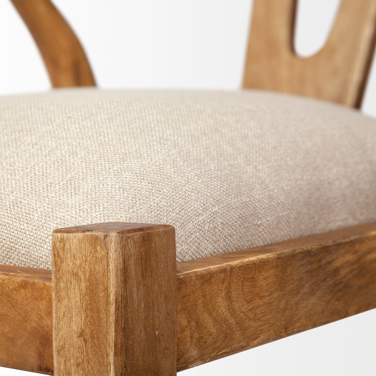 Trixie Cream Fabric Seat Brown Wood Frame Dining Chair from Mercana - Luna Furniture