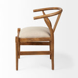 Trixie Cream Fabric Seat Brown Wood Frame Dining Chair from Mercana - Luna Furniture