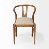 Trixie Cream Fabric Seat Brown Wood Frame Dining Chair from Mercana - Luna Furniture