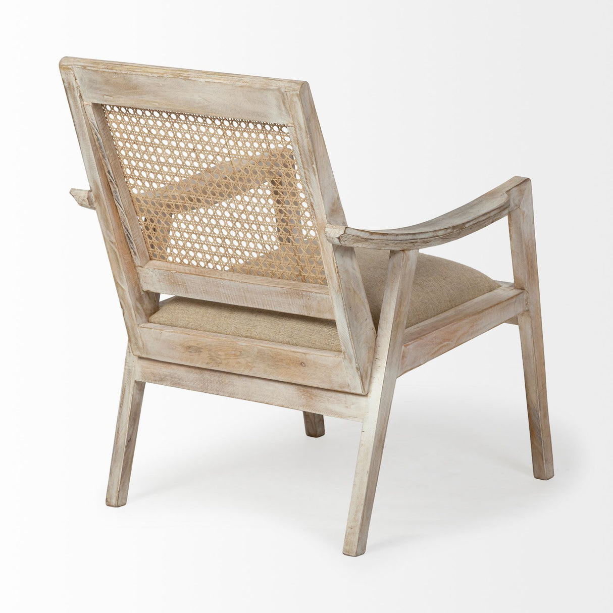 Teryn Cream Linen Seat And Natural Wooden Base w/ Mesh Back Accent Chair from Mercana - Luna Furniture