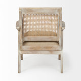 Teryn Cream Linen Seat And Natural Wooden Base w/ Mesh Back Accent Chair from Mercana - Luna Furniture