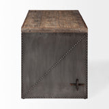 Orwell 52L x 28W Brown Wood Top Metal Cladded Frame Office Desk from Mercana - Luna Furniture