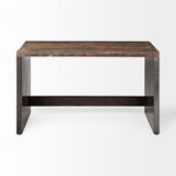 Orwell 52L x 28W Brown Wood Top Metal Cladded Frame Office Desk from Mercana - Luna Furniture