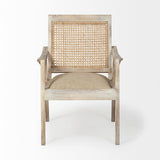 Teryn Cream Linen Seat And Natural Wooden Base w/ Mesh Back Accent Chair from Mercana - Luna Furniture